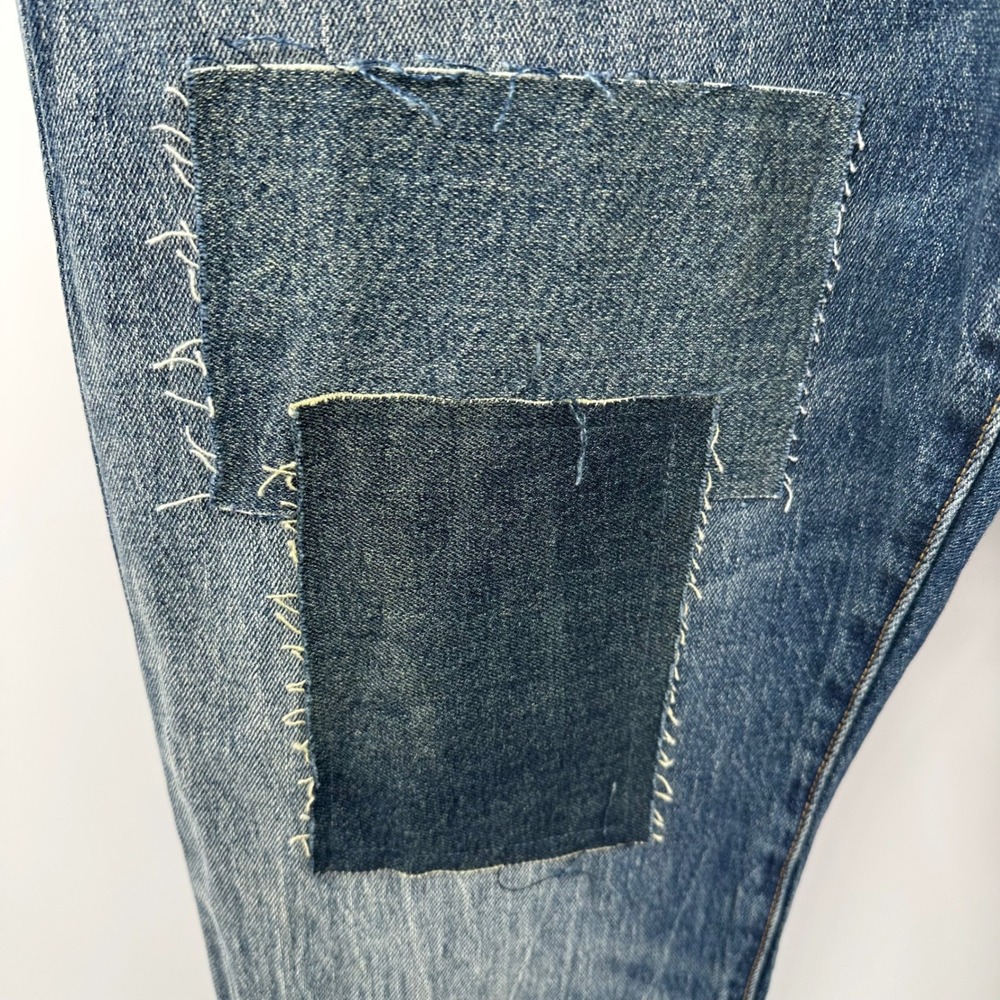 Von Dutch Originals Mens Patchwork Distressed Jeans Blue 32x32 VD27121MD21 NWT - Picture 3 of 16